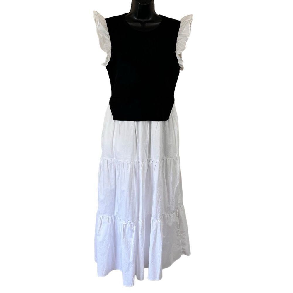 English Factory Mixed Media Sleeveless Maxi Dress